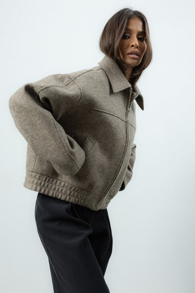 Kurtka Viviana Taupe Wool Petite