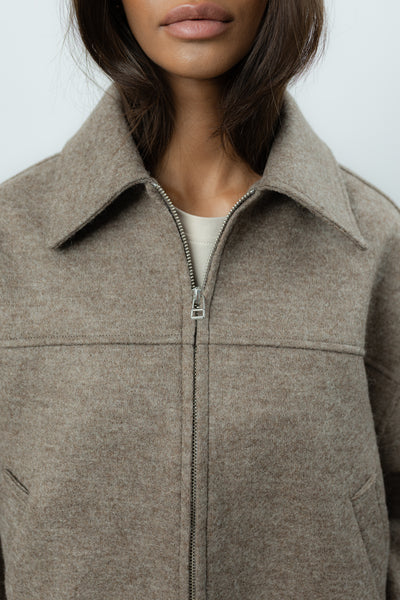 Kurtka Viviana Taupe Wool Petite