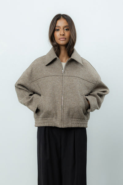 Kurtka Viviana Taupe Wool Petite