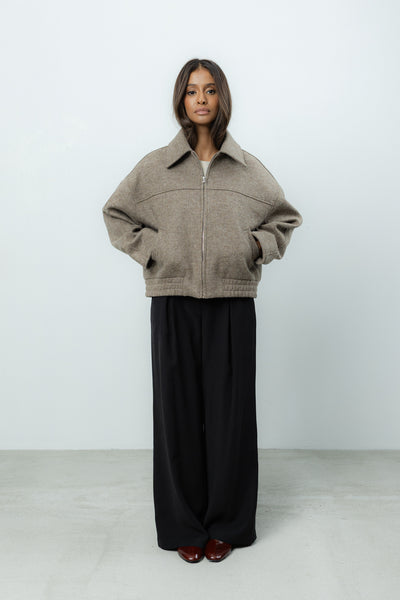 Kurtka Viviana Taupe Wool Petite