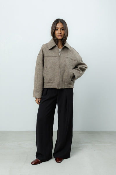 Kurtka Viviana Taupe Wool Petite