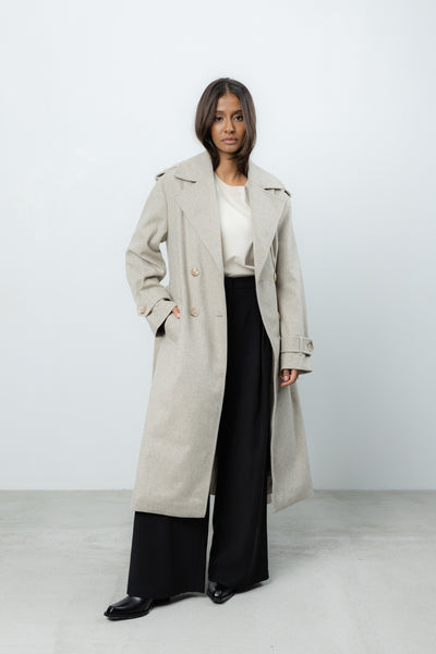Płaszcz Soleno Beige Wool Petite