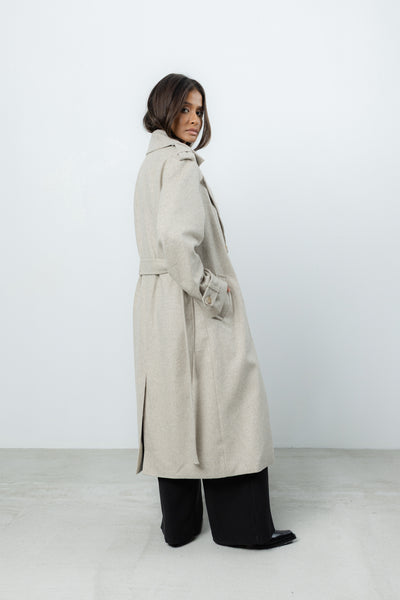 Płaszcz Soleno Beige Wool Petite
