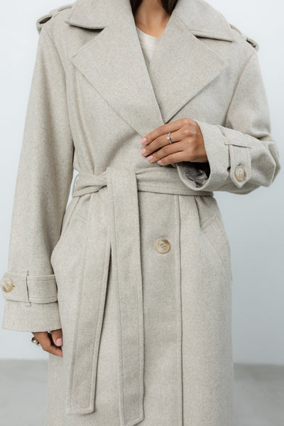 Płaszcz Soleno Beige Wool Petite