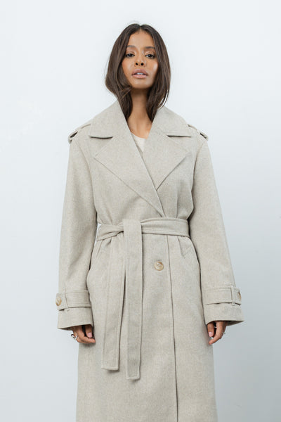 Płaszcz Soleno Beige Wool Petite
