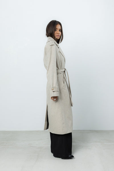 Płaszcz Soleno Beige Wool Petite