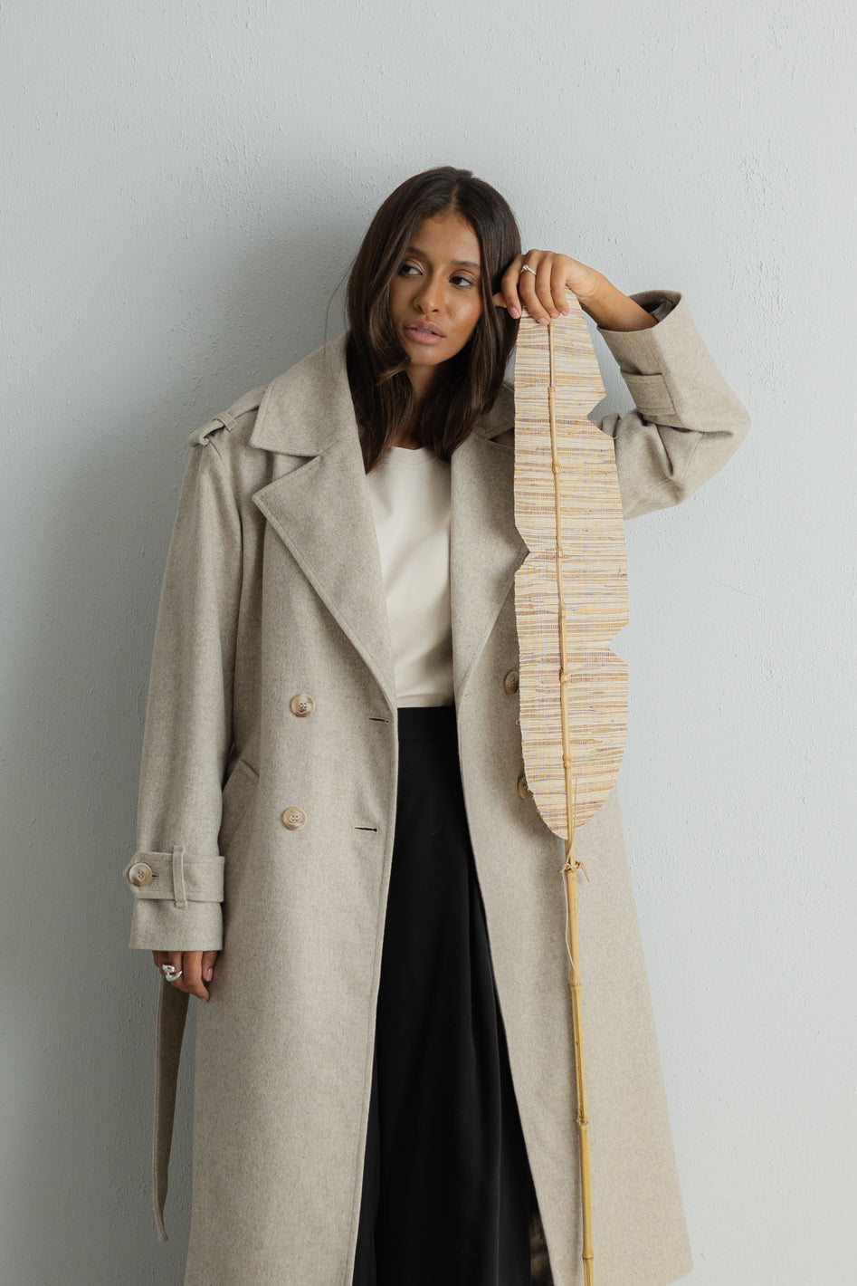 Płaszcz Soleno Beige Wool Petite