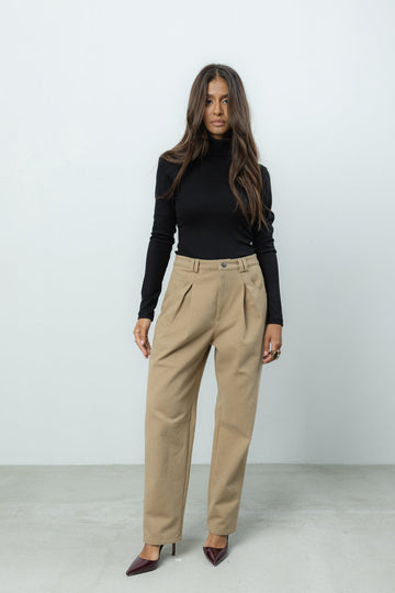 Spodnie Barrel Beige Petite