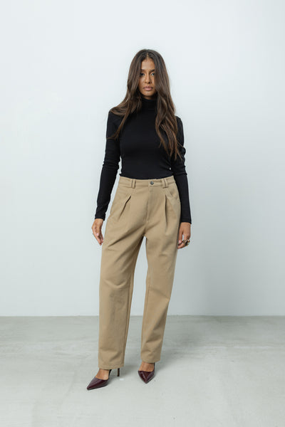 Spodnie Barrel Beige Petite