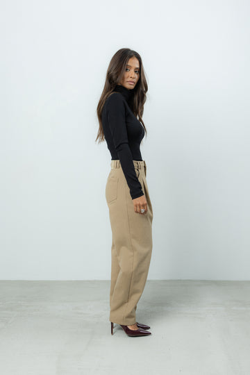 Spodnie Barrel Beige Petite