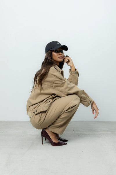 Spodnie Barrel Beige Petite