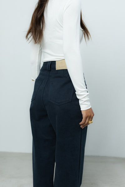 Spodnie Barrel Navy Petite