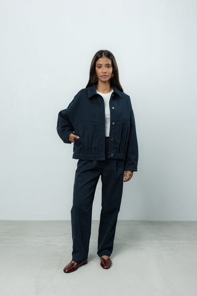 Spodnie Barrel Navy Petite