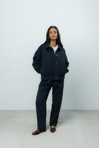 Spodnie Barrel Navy Petite