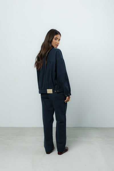 Spodnie Barrel Navy Petite