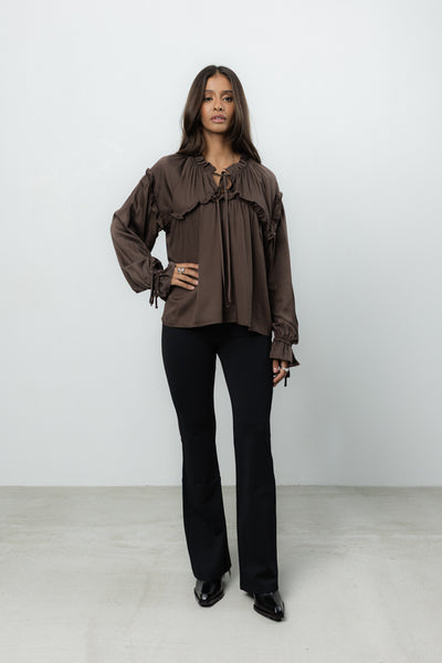 Bluzka Venti Brown Satin Petite