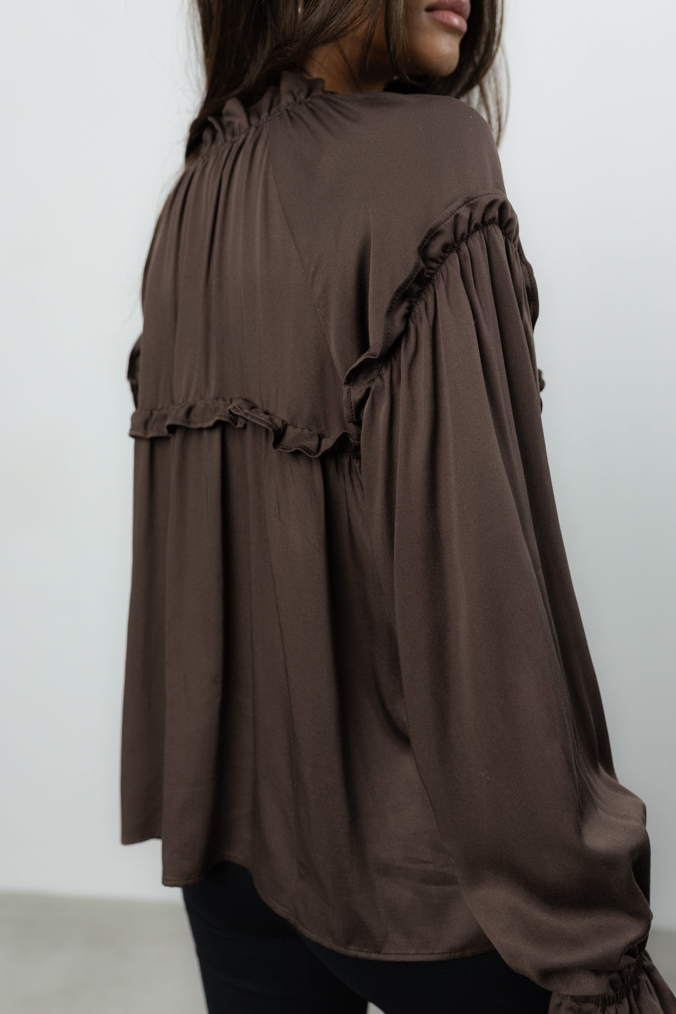 Bluzka Venti Brown Satin Petite