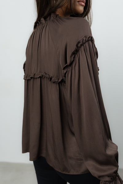 Bluzka Venti Brown Satin Petite