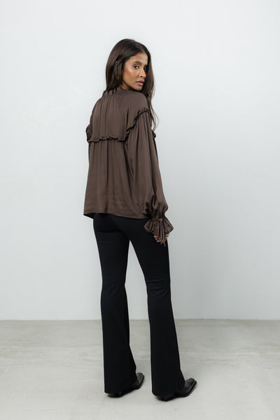 Bluzka Venti Brown Satin Petite