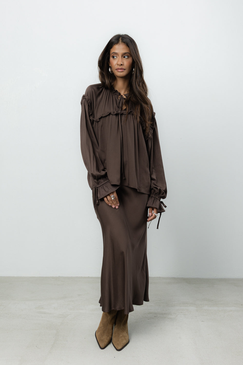 Spódnica Brina Brown Satin Petite