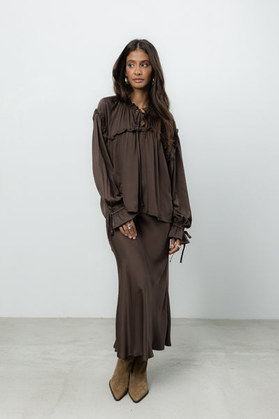 Spódnica Brina Brown Satin Petite