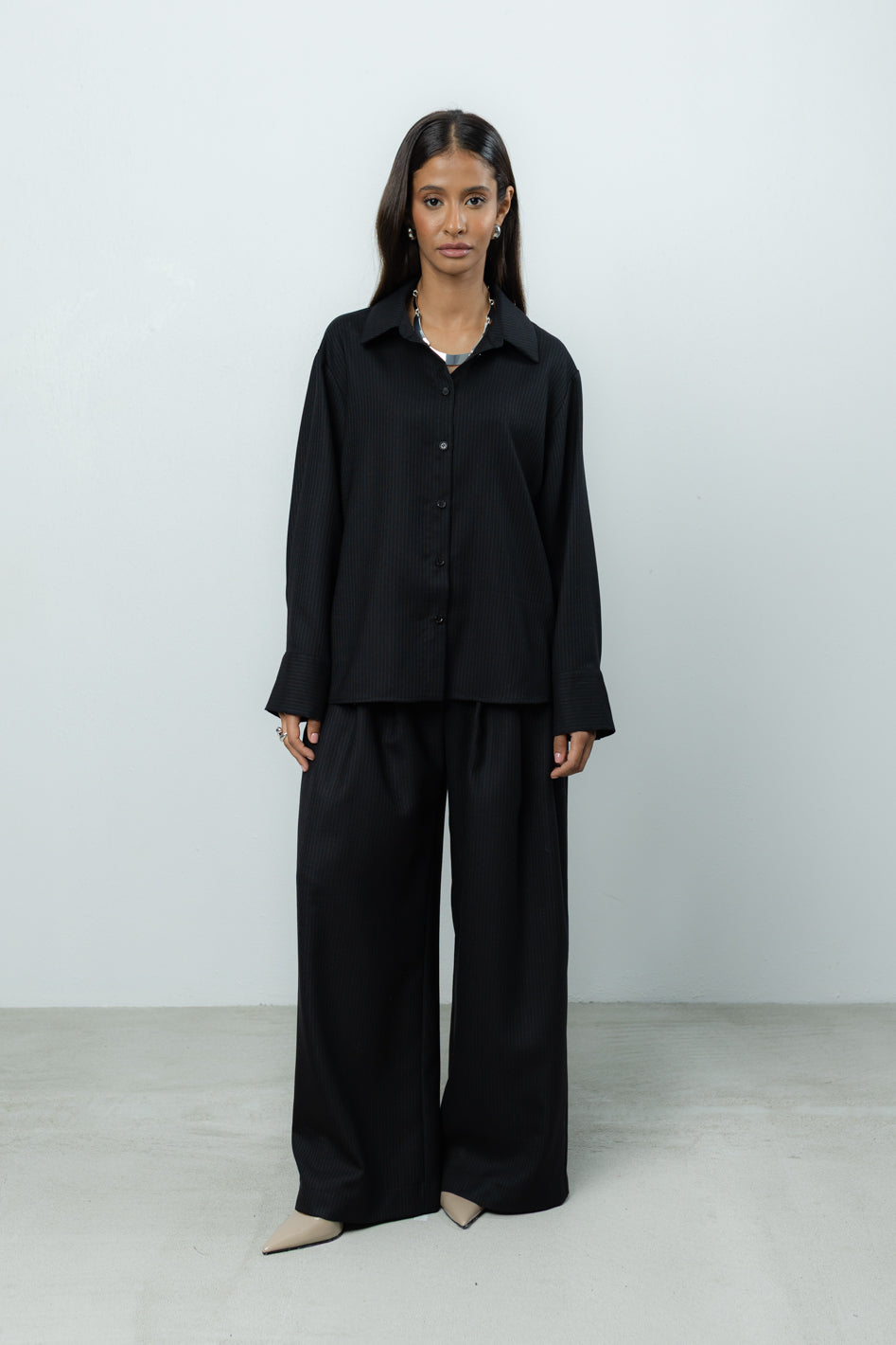 Spodnie Sage Black Wool Petite