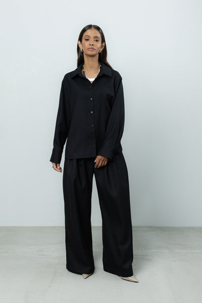 Spodnie Sage Black Wool Petite