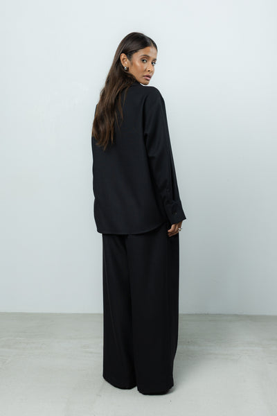 Spodnie Sage Black Wool Petite