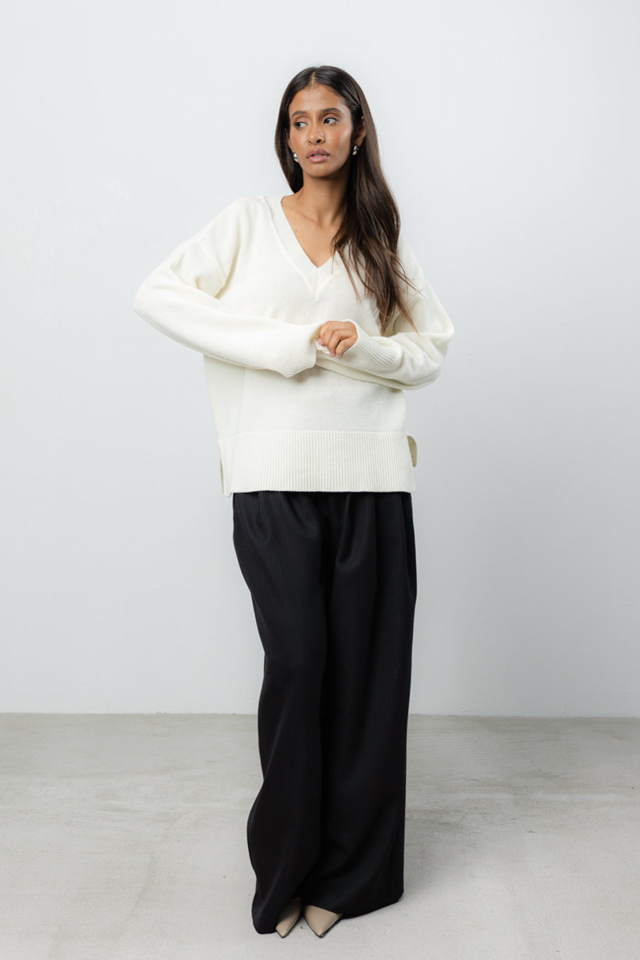 Sweter Vene Cream Petite