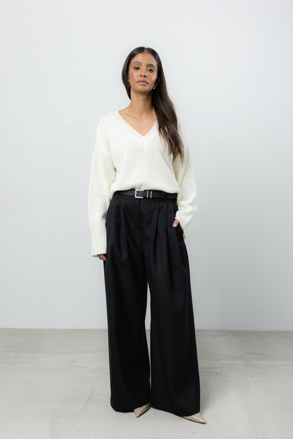 Sweter Vene Cream Petite