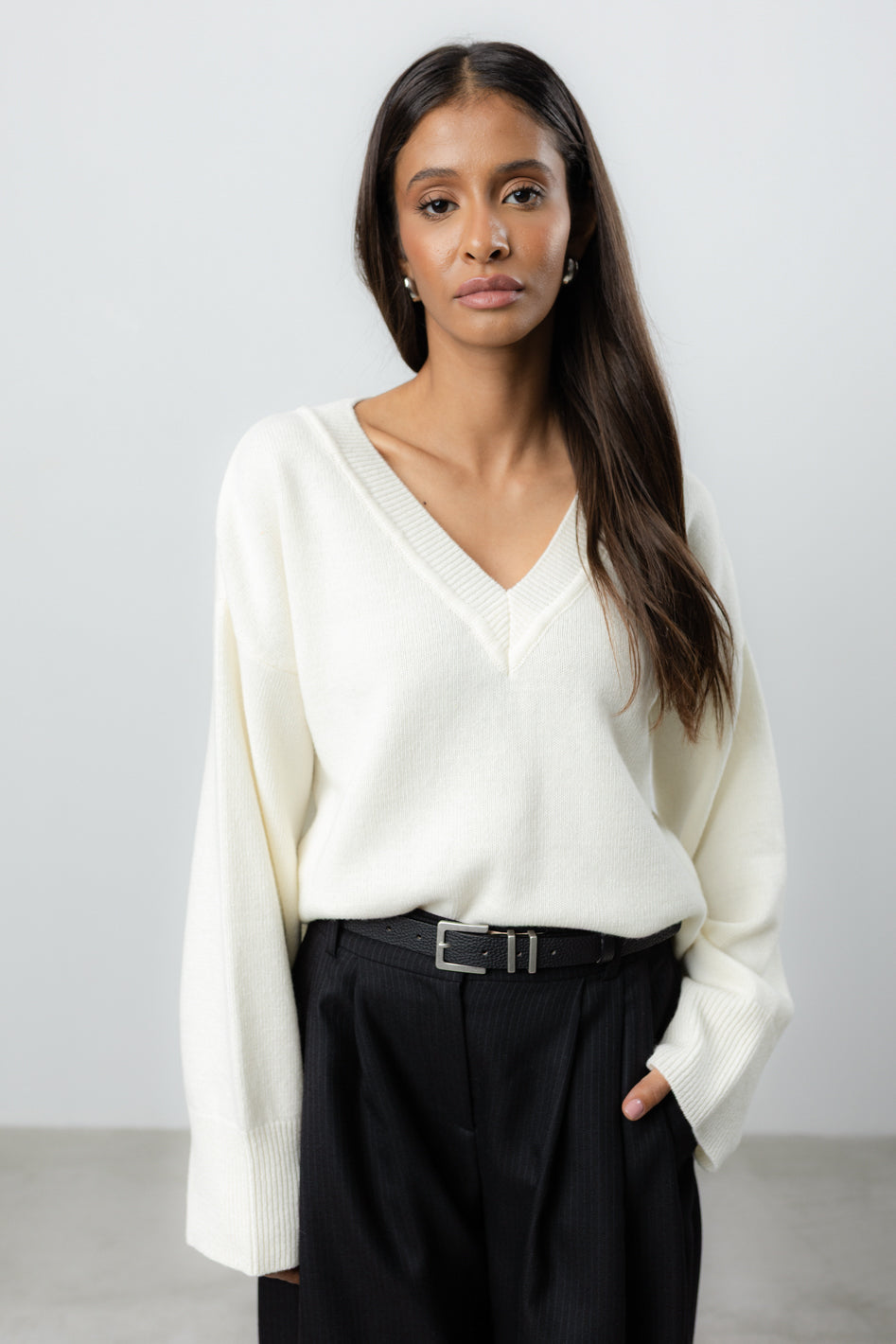 Sweter Vene Cream Petite