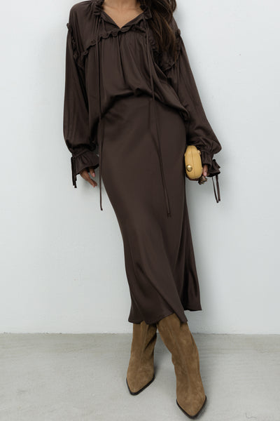 Spódnica Brina Brown Satin Petite