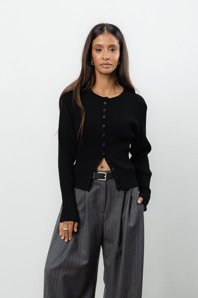 Spodnie Sage Grey Stripes Wool Petite