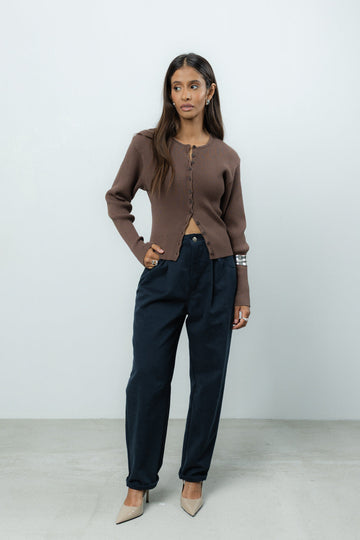 Spodnie Barrel Navy Petite