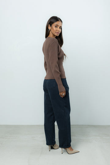 Spodnie Barrel Navy Petite