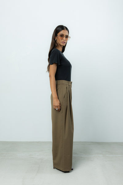 Spodnie Sage Khaki Wool Petite