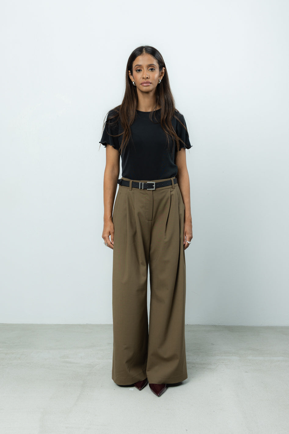 Spodnie Sage Khaki Wool Petite