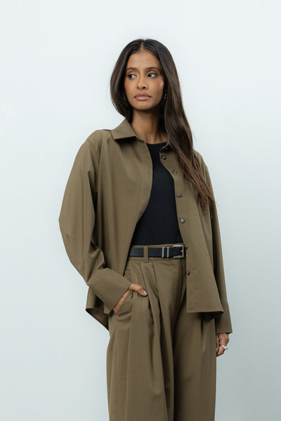 Koszula Palle Khaki Wool Petite