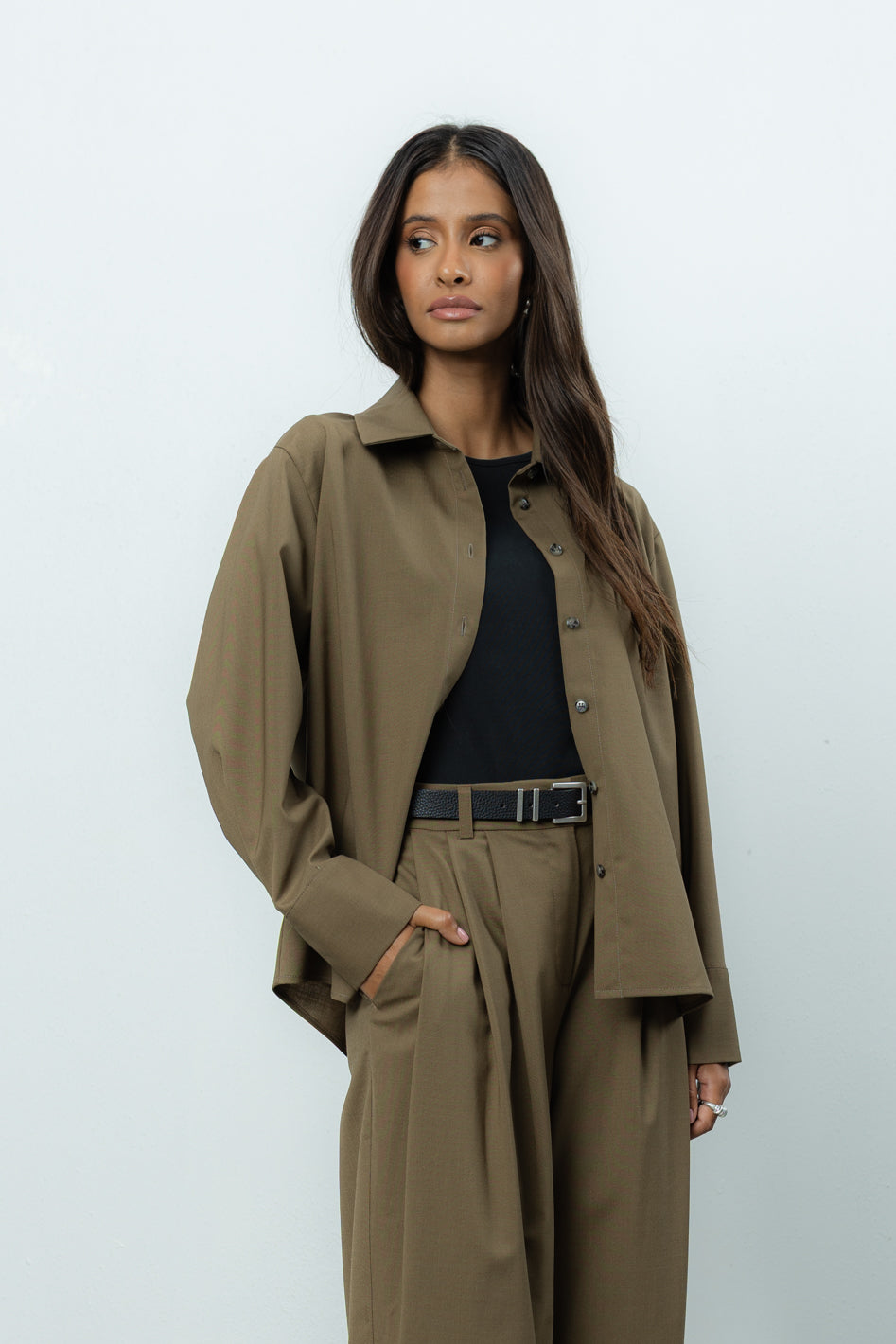 Spodnie Sage Khaki Wool Petite