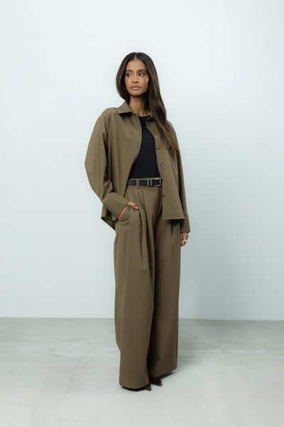 Spodnie Sage Khaki Wool Petite