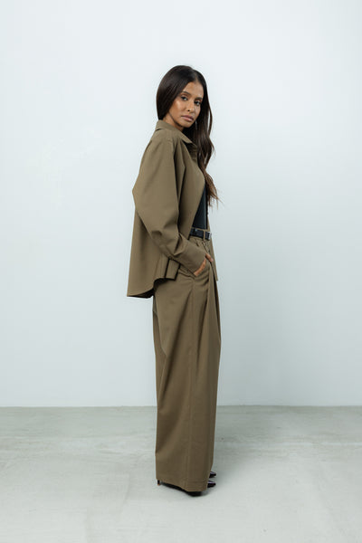 Spodnie Sage Khaki Wool Petite