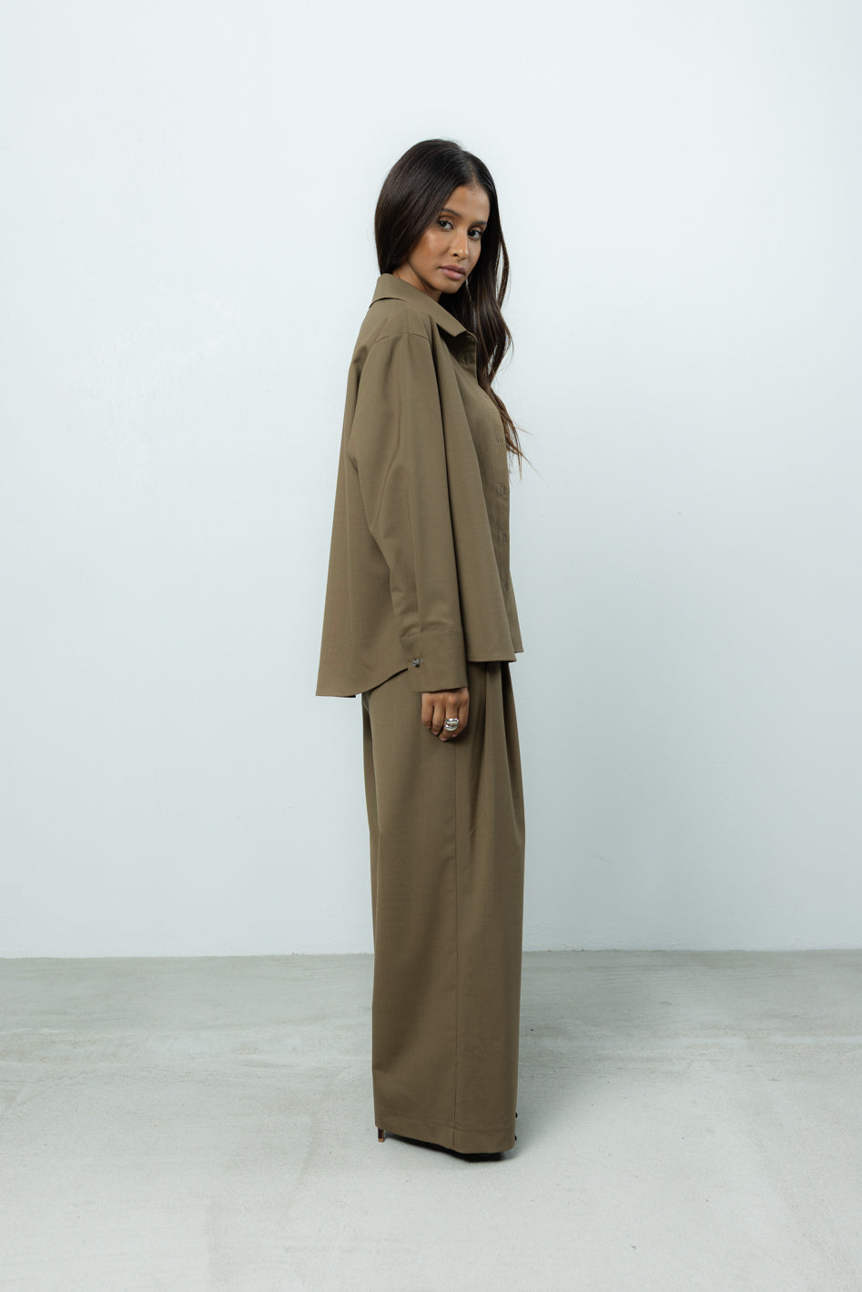 Spodnie Sage Khaki Wool Petite