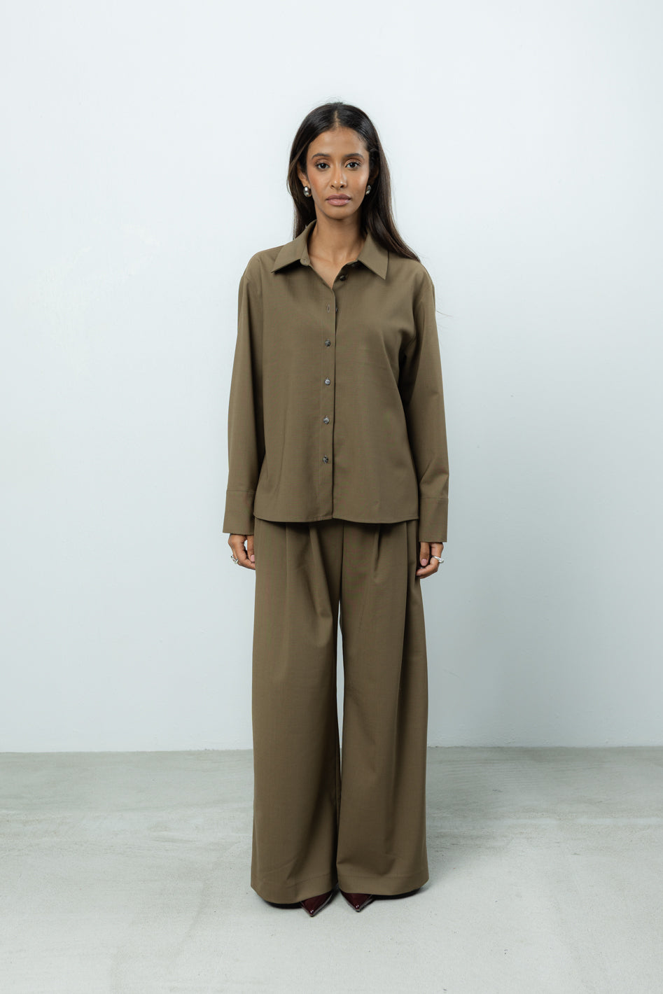Spodnie Sage Khaki Wool Petite