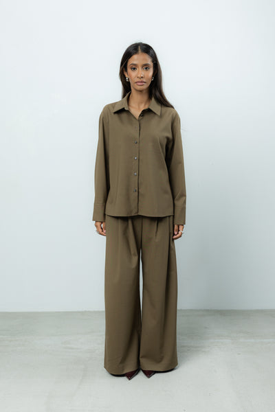 Spodnie Sage Khaki Wool Petite