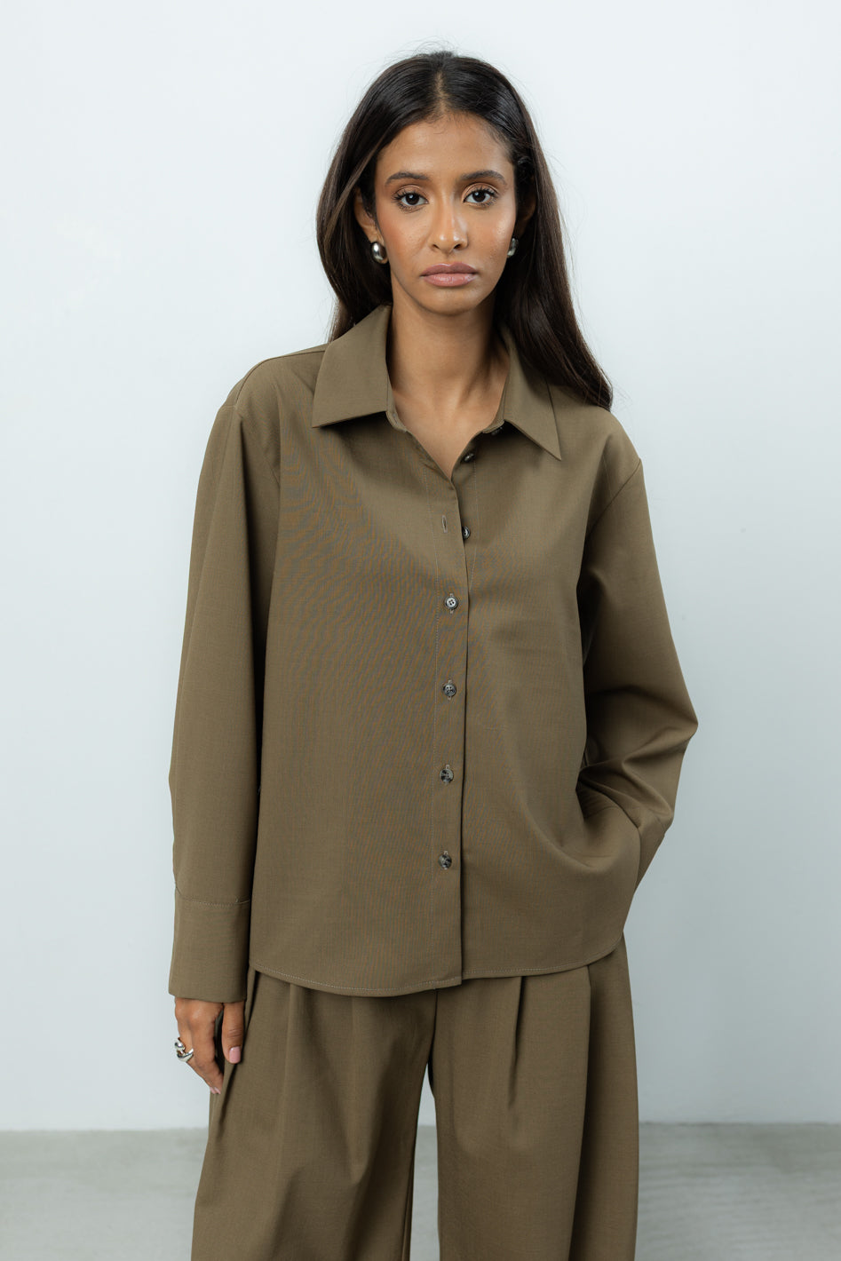 Koszula Palle Khaki Wool Petite