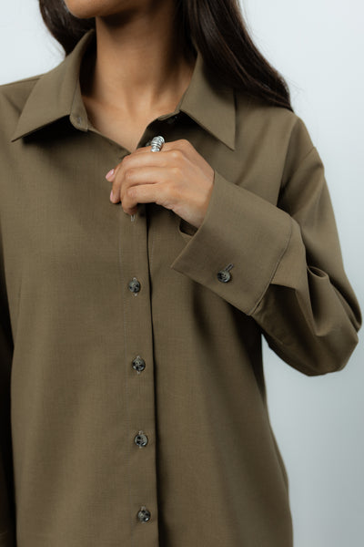 Koszula Palle Khaki Wool Petite