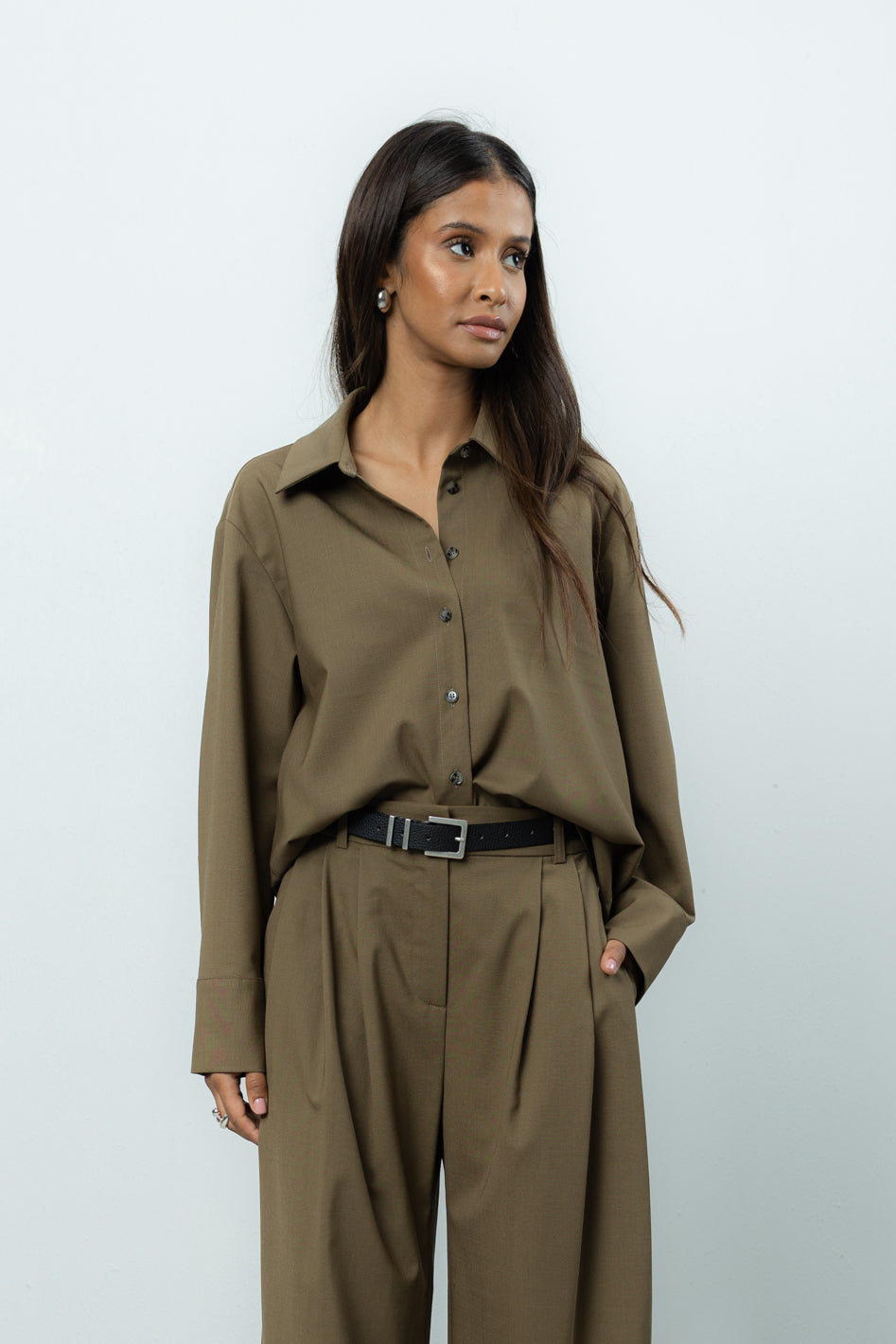Spodnie Sage Khaki Wool Petite