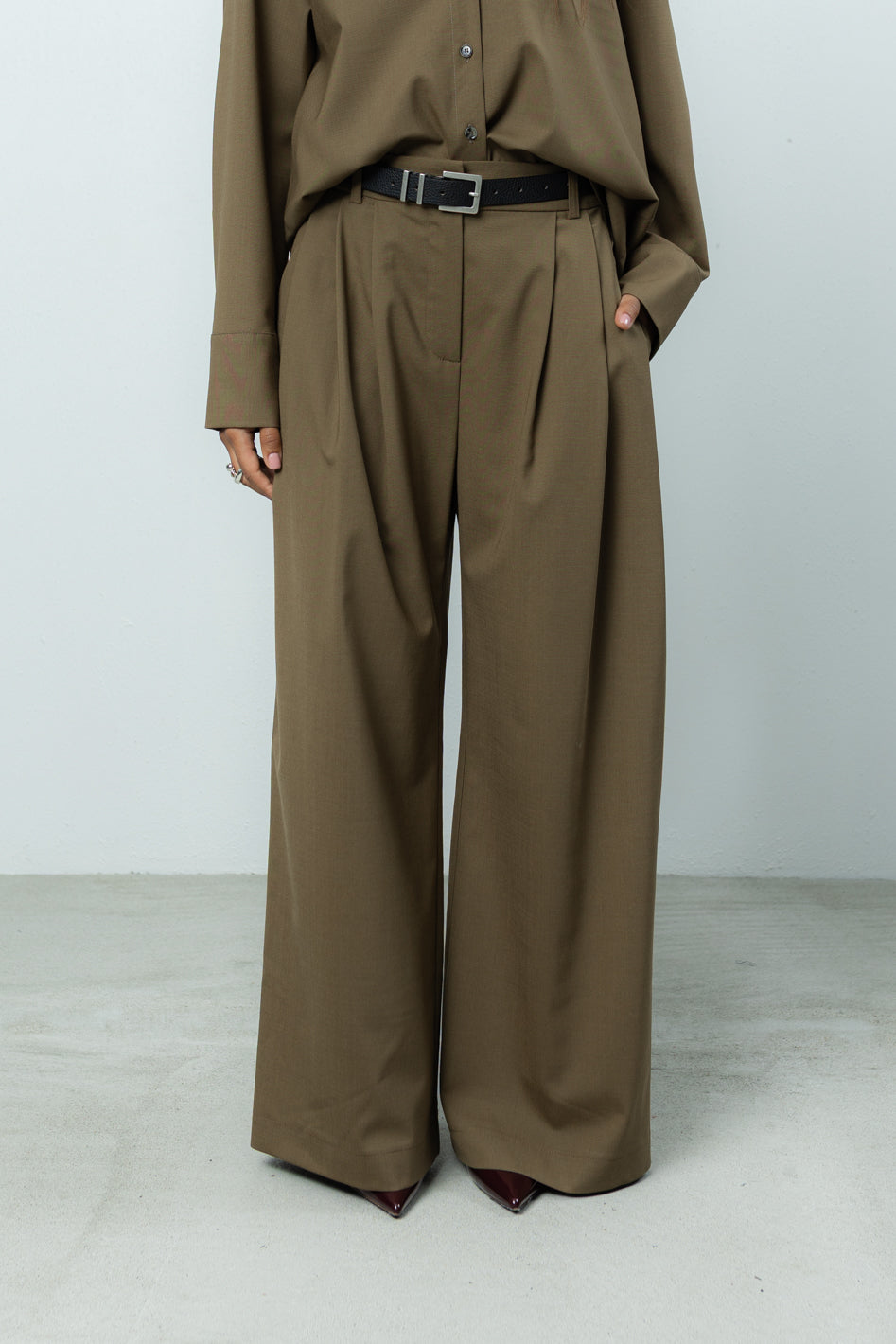 Spodnie Sage Khaki Wool Petite