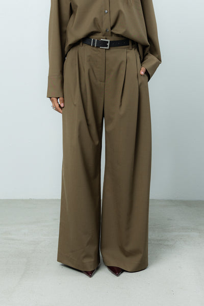 Spodnie Sage Khaki Wool Petite