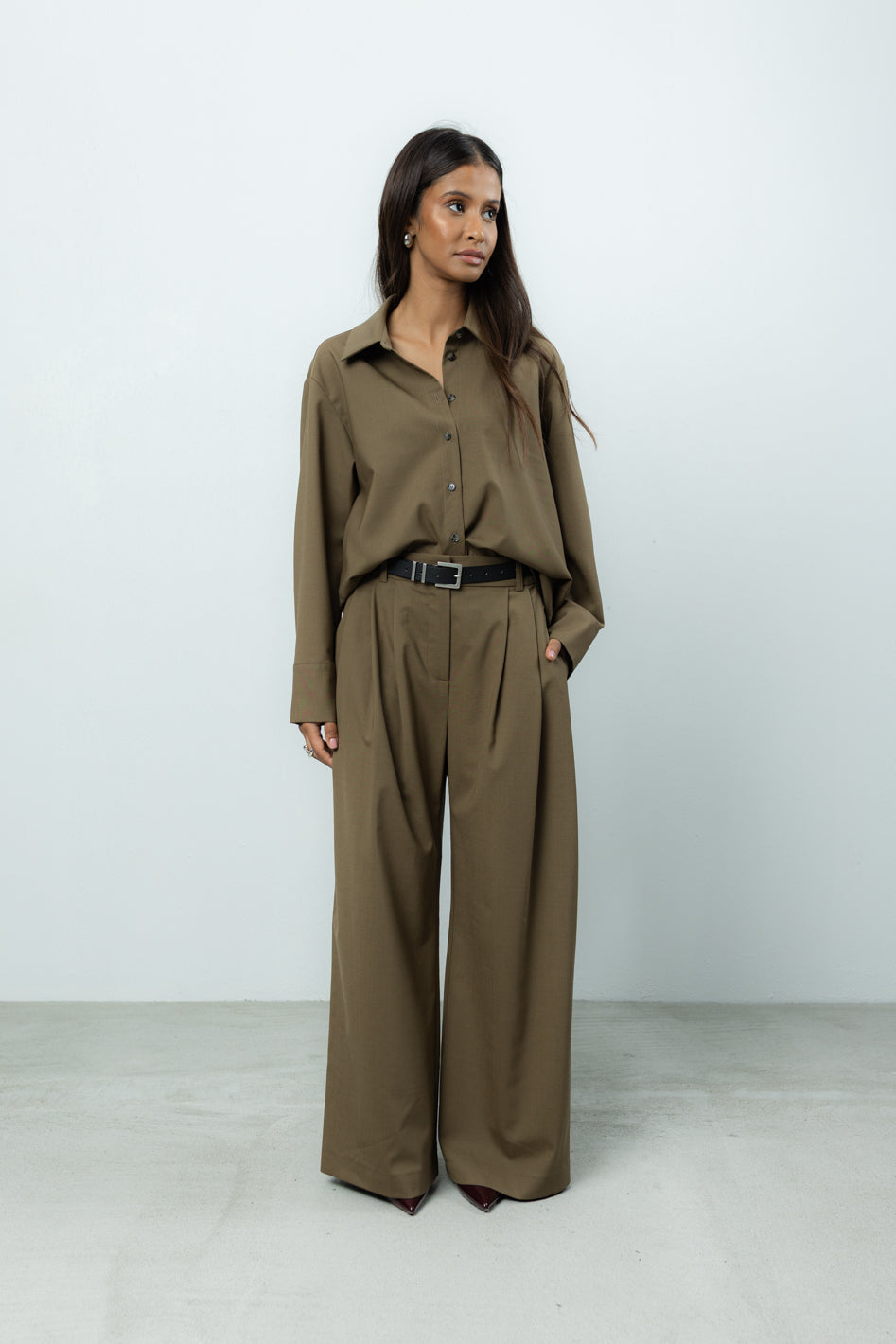 Spodnie Sage Khaki Wool Petite
